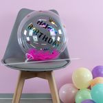 Комплект трубочка и зажим для сферы 3D, 40 см, Прозрачный, 50 шт.