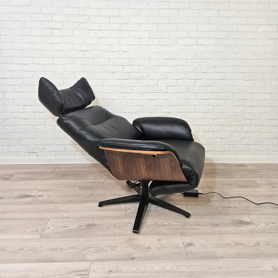 Кресло с электро-реклайнером STG-4432, черная кожа