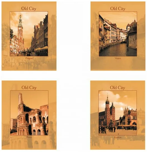 Тетрадь 96л А5 Стафф клетка офсет №2 Эконом, обложка картон Города