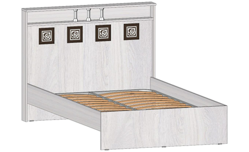 Кровать 2-х спальная Коста-Рика 1200 Анкор светлый