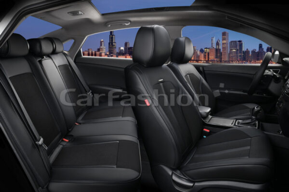 Чехлы на сидения CarFashion каркас 5D«CORRIDA PLUS» 27018 -Экокожа черный/черный/черный