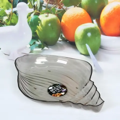 Тарелка пластиковая «Ракушка» 27,5*20см кофейная