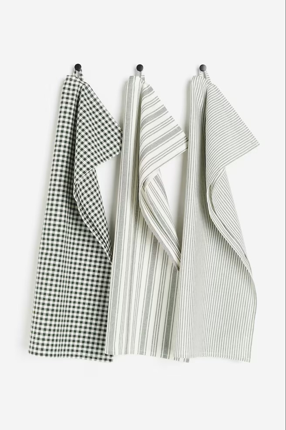 H&M Набор хлопковых полотенец ( 3 шт.), светло-зеленый