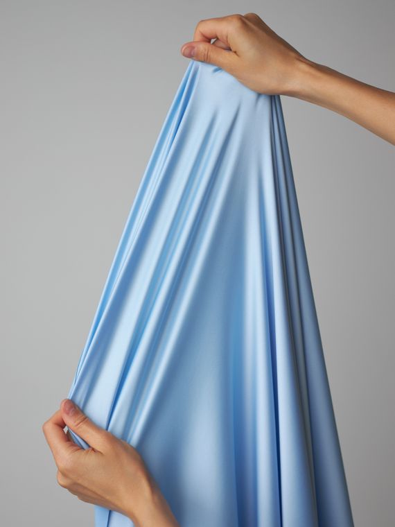 Атлас (сатин) оптом эластичный бельевой, голубой 3090