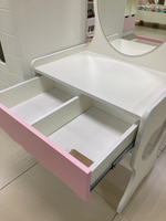 Туалетный столик Овал белый/розовый