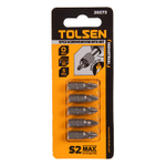 TOLSEN (TT20273) Набор вставок (бит) торцевых 1/4", Pozidriv, PZ2, 25 мм, 5 предметов
