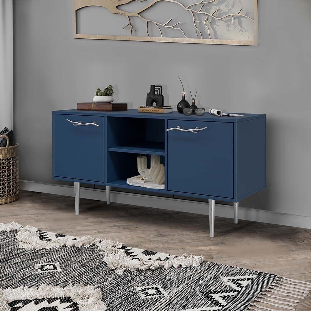 Тумба под ТВ Арт Колор matte 117см Стайл Сильвер Королевский синий матовый