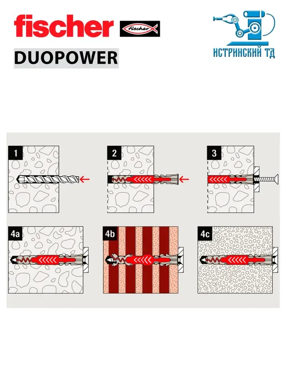 Дюбель универсальный Fischer DUOPOWER 10x80, 10 шт.