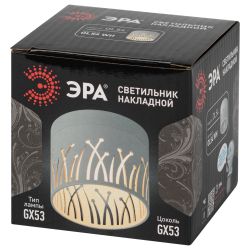 Светильник настенно-потолочный спот ЭРА OL54 WH под лампу GX53 белый IP20 | Накладные светильники