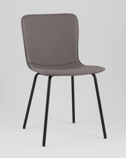 Стул обеденный Pluto серый серая экокожа, черные ножки