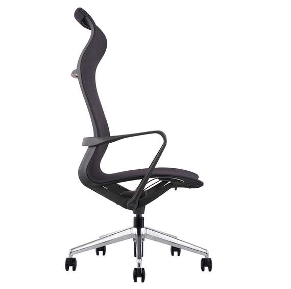 Офисное кресло PROV HB, черная сетка, база хром