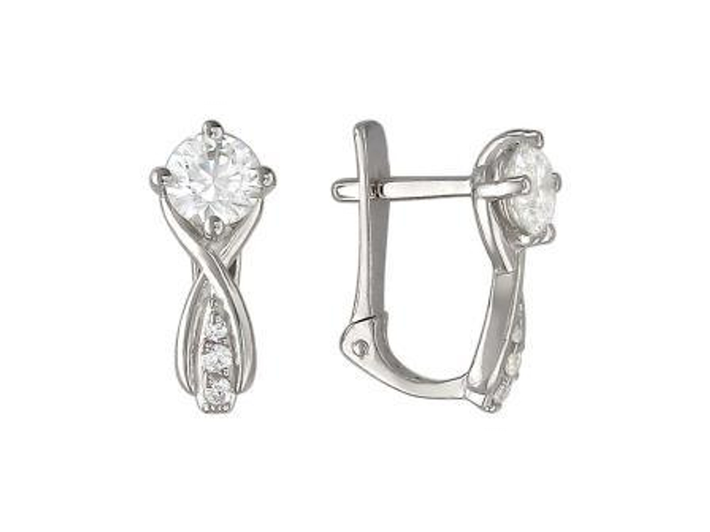 Серьги из серебра с фианитами