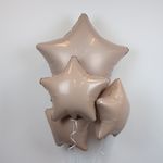 Шар (19''/48 см) Звезда, Кремовый, Сатин, 1 шт.