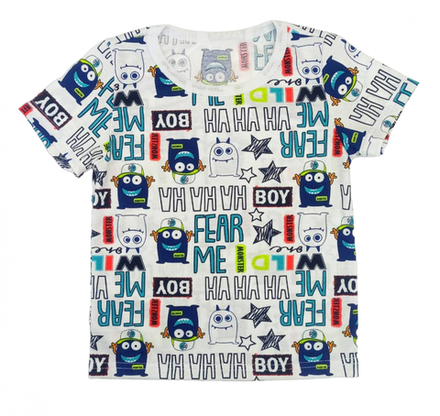 Футболка 412/21 монстрики на белом