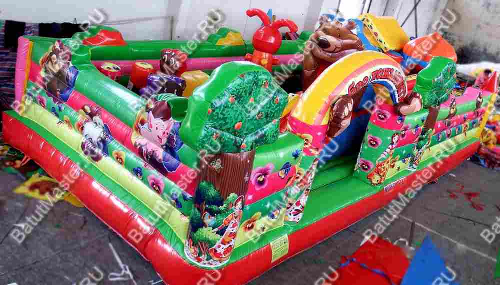 Коммерческий надувной батут "Маша, Миша и компания" 9,5*5*2,8 м