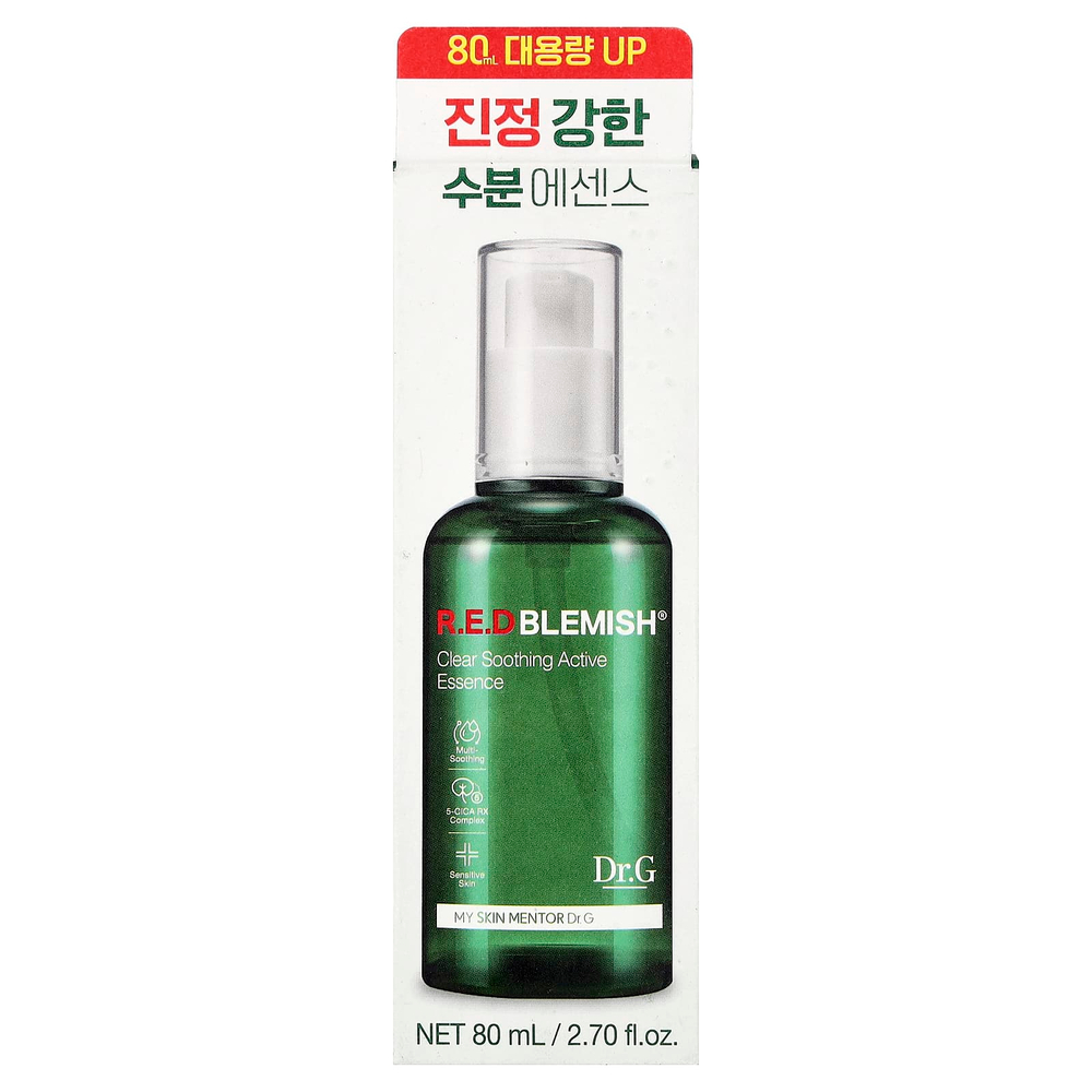 Dr. G, RED Blemish®, очищающая успокаивающая активная эссенция, для чувствительной кожи, 80 мл (2,7 жидк. унции)