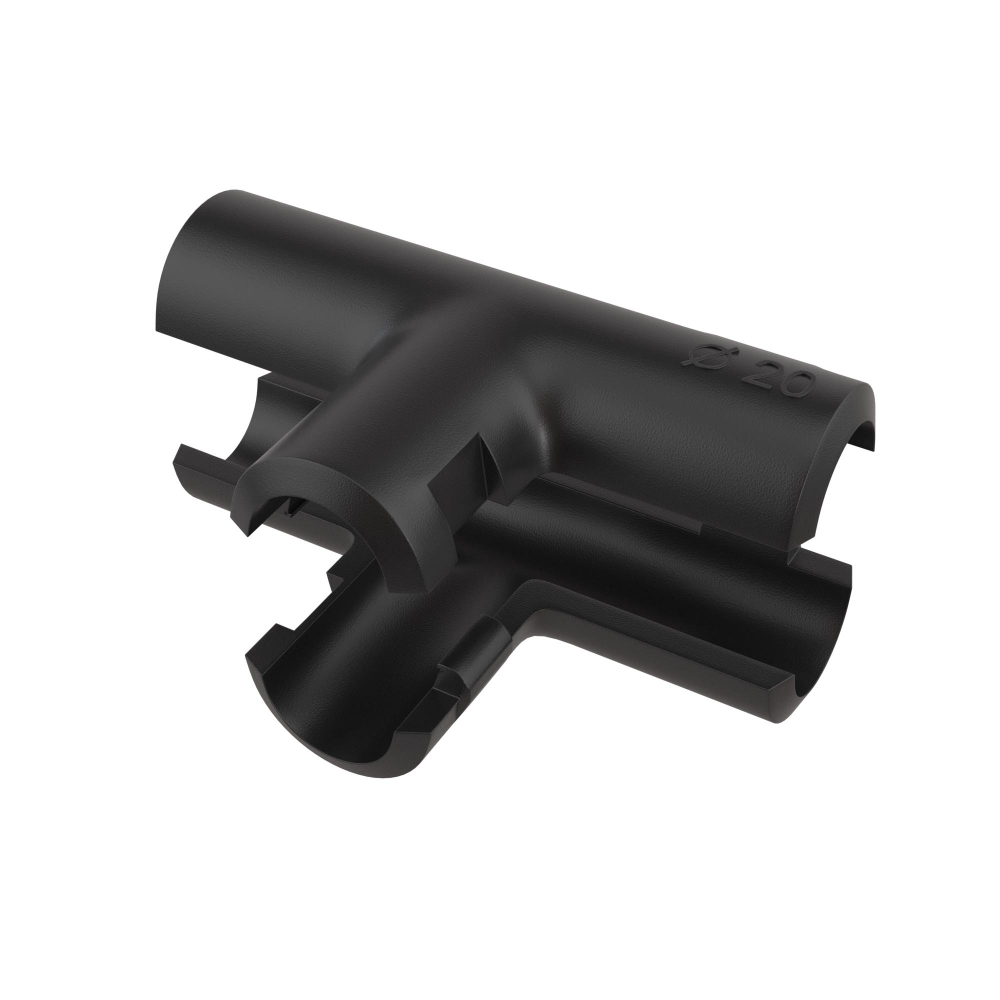 Тройник открывающийся, IP40, д.20мм, черный