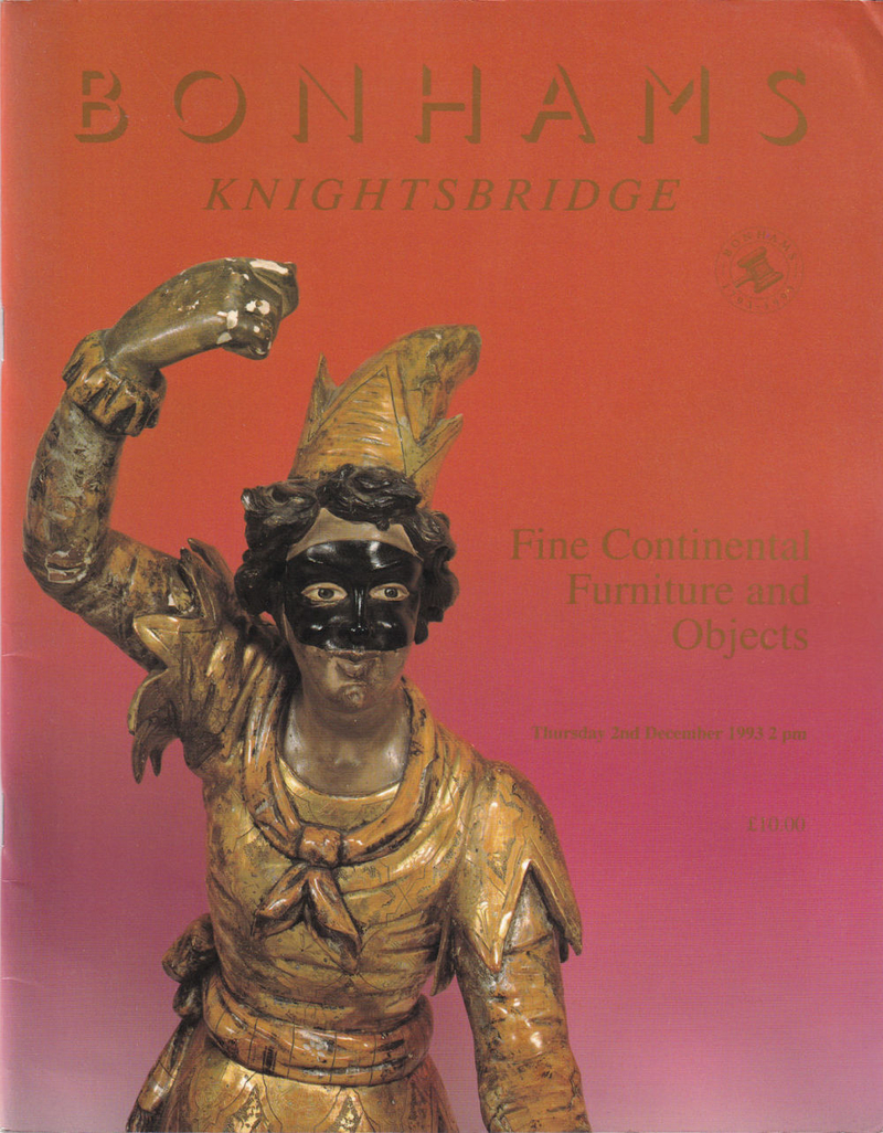 Каталог аукциона Bonhams, Мебель и предметы декоративно-прикладного искусства от 2 декабря 1993 года