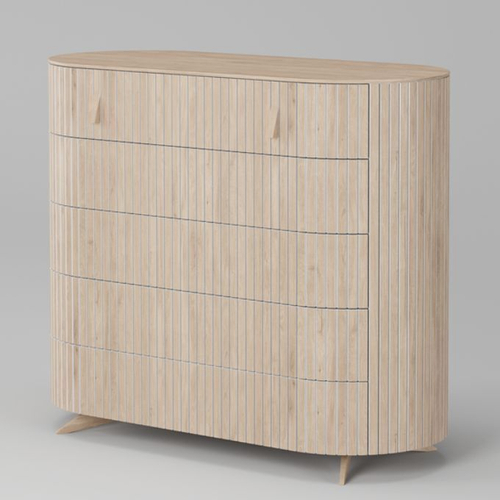 Комод 5 ящиков Эклипс (беленый дуб), 126x107x54 см