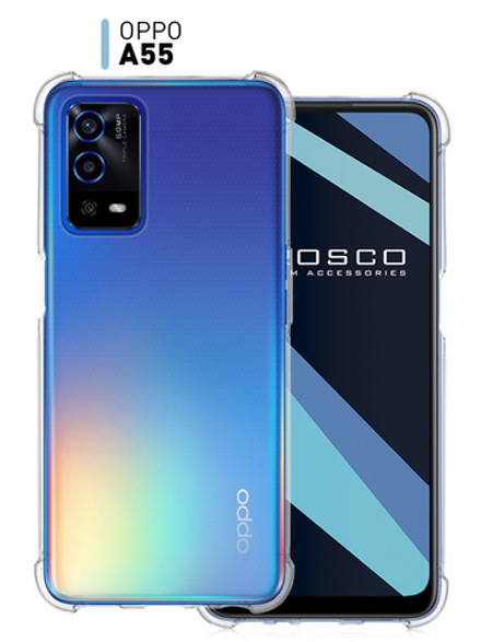 Чехол ROSCO для OPPO A55 оптом (арт. OPPO-A55-HARD-TPU-TRANSPARENT)