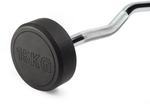 Штанга неразборная обрезиненная 15 кг. Изогнутый гриф. VictoryFit VF-DX5150