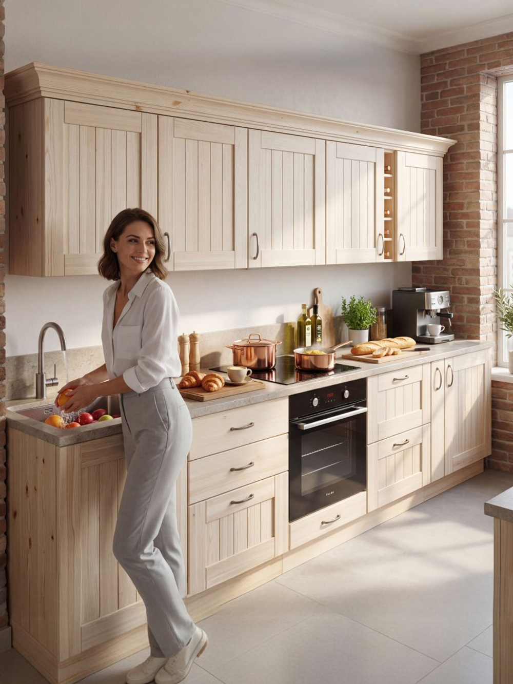 Карниз для кухни Вестфалия, 215х11х9, деревянный, Dipriz