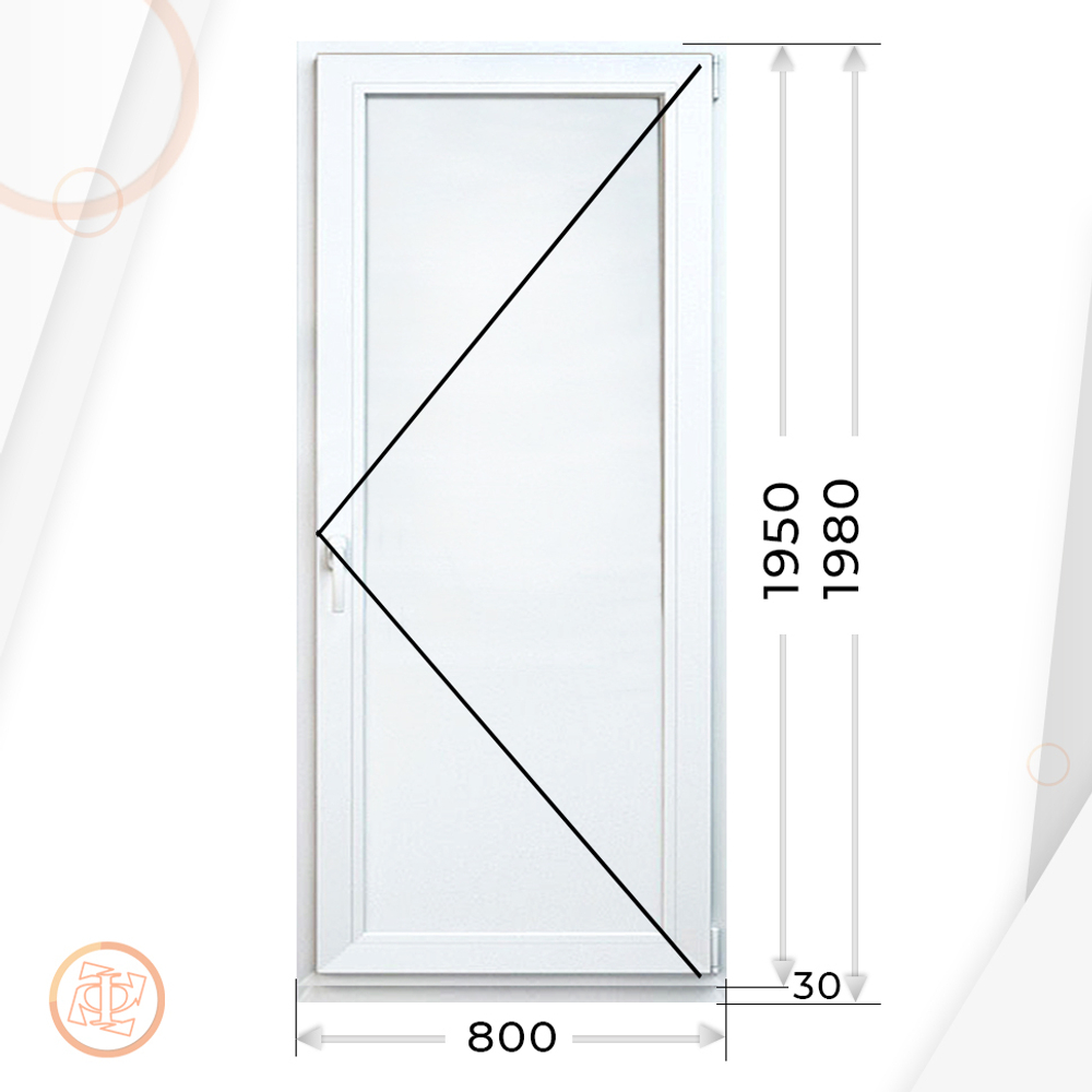 Дверь из ПВХ 1950 х 800