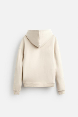 ZARA ХУДИ С КОНТРАСТНЫМИ НАШИВКАМИ, ЭКРЮ