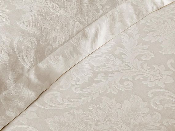 Постельное белье BAMBURA  кремовый жаккард deluxe TIVOLYO HOME Турция