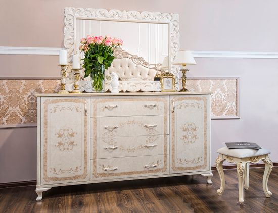 Комод ПАТРИСИЯ широкий корень крем глянец