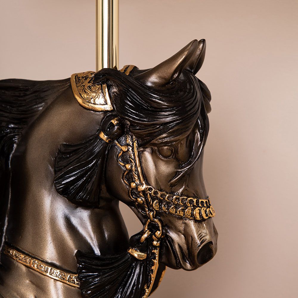 Настольная лампа с бюро Лошадь императора Бронза с абажуром 38 Mally