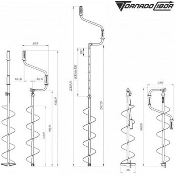 Ледобур ТОРНАДО-М2 180R правое вращение, без чехла (LT-180R-1) Тонар (0)