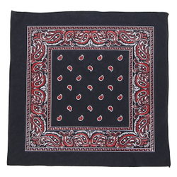 Бандана чёрная с бело-красными капельками (019)