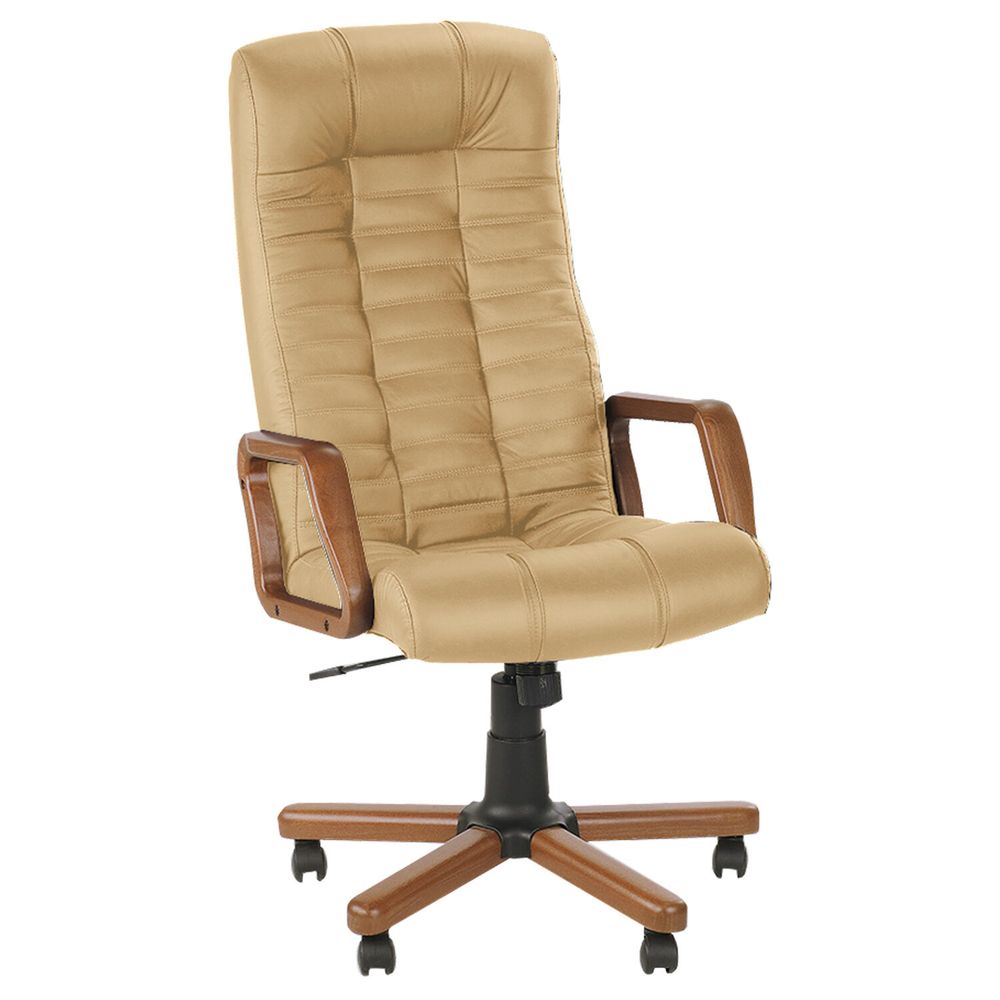 Кресло из натуральной кожи "Atlant extra", дерево, бежевое