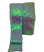 Тесьма эластичная пайетки ш-7см голубой 1 м