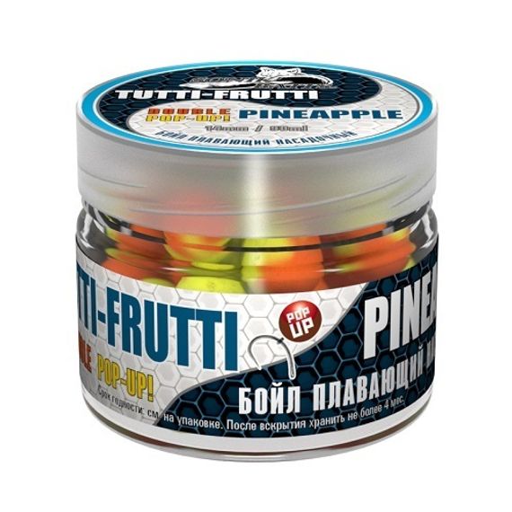 Бойлы насад. плав. двух цв. Sonik Baits 14мм TUTTI FRUTTI-PINEAPPLE Fluo Pop-ups 90мл