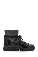 Высокие комбинированные кеды INUIKII 75202-007 Sneaker Gloss Black на меху