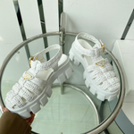 Prada Monolith Crochet Cage Sandals