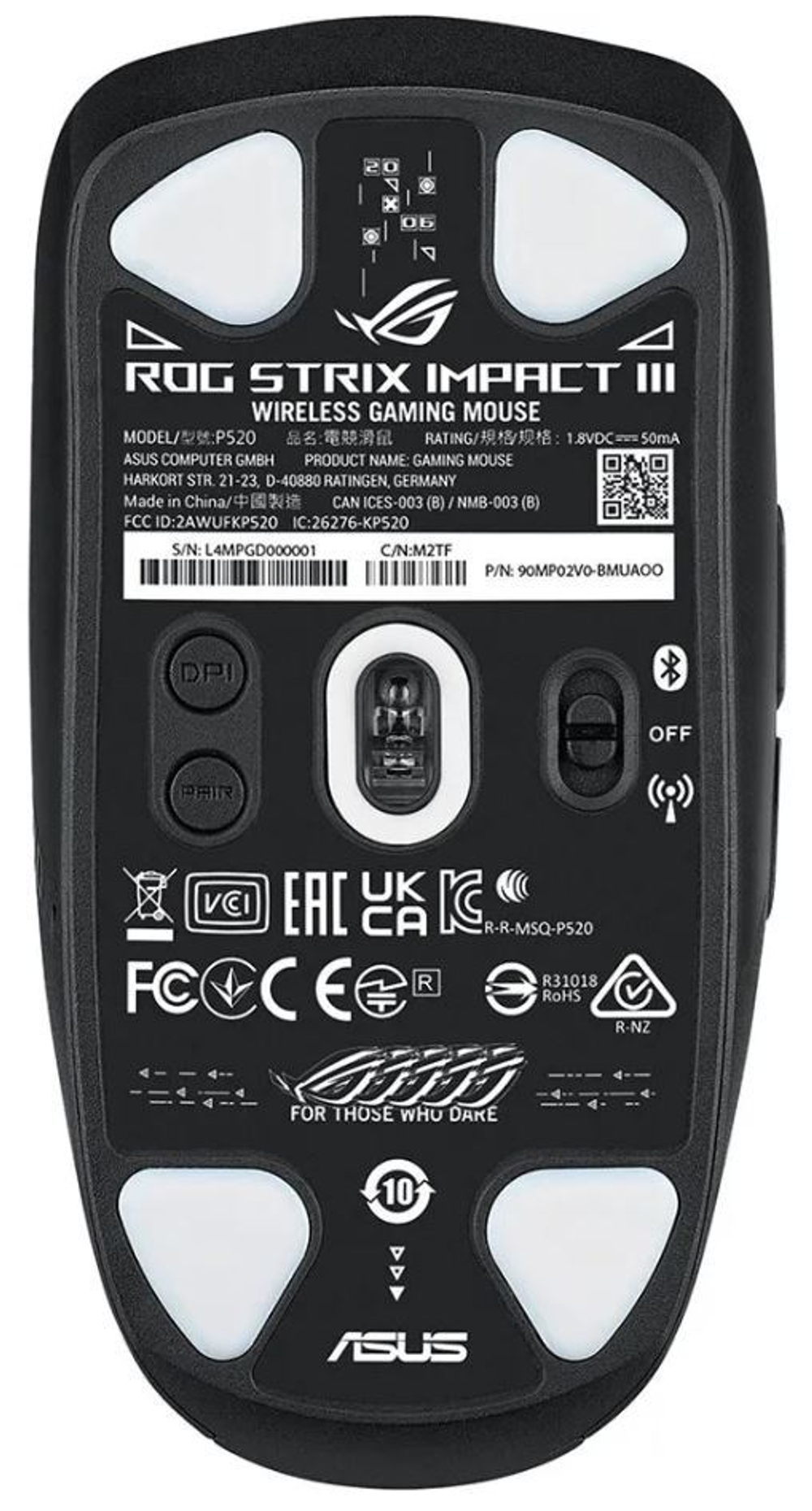Мышь Wireless ASUS P520 ROG STRIX IMPACT III WL
