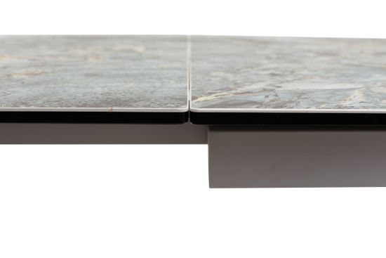 Стол BELLUNO 160 KL-170 MALACHITE, итальянская керамика/ белый каркас