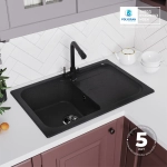 Мойка POLYGRAN ALTO-780 черный № 16, cмеситель DORADO черный