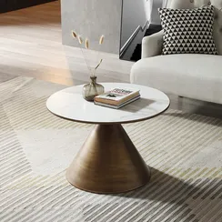 Журнальный столик Verdo Ø70х46 см, белая керамика