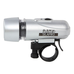 Фонарь велосипедный передний SILAPRO, 5 светодиодов (LED), 2 режима работы, питание от 4 батареек ААА, крепление на руль, пластик