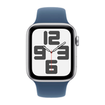 Умные часы Apple Watch SE 2 (2024) GPS, 44mm, Silver Aluminium Case with Sport Band S/M, Denim (Серебристый)