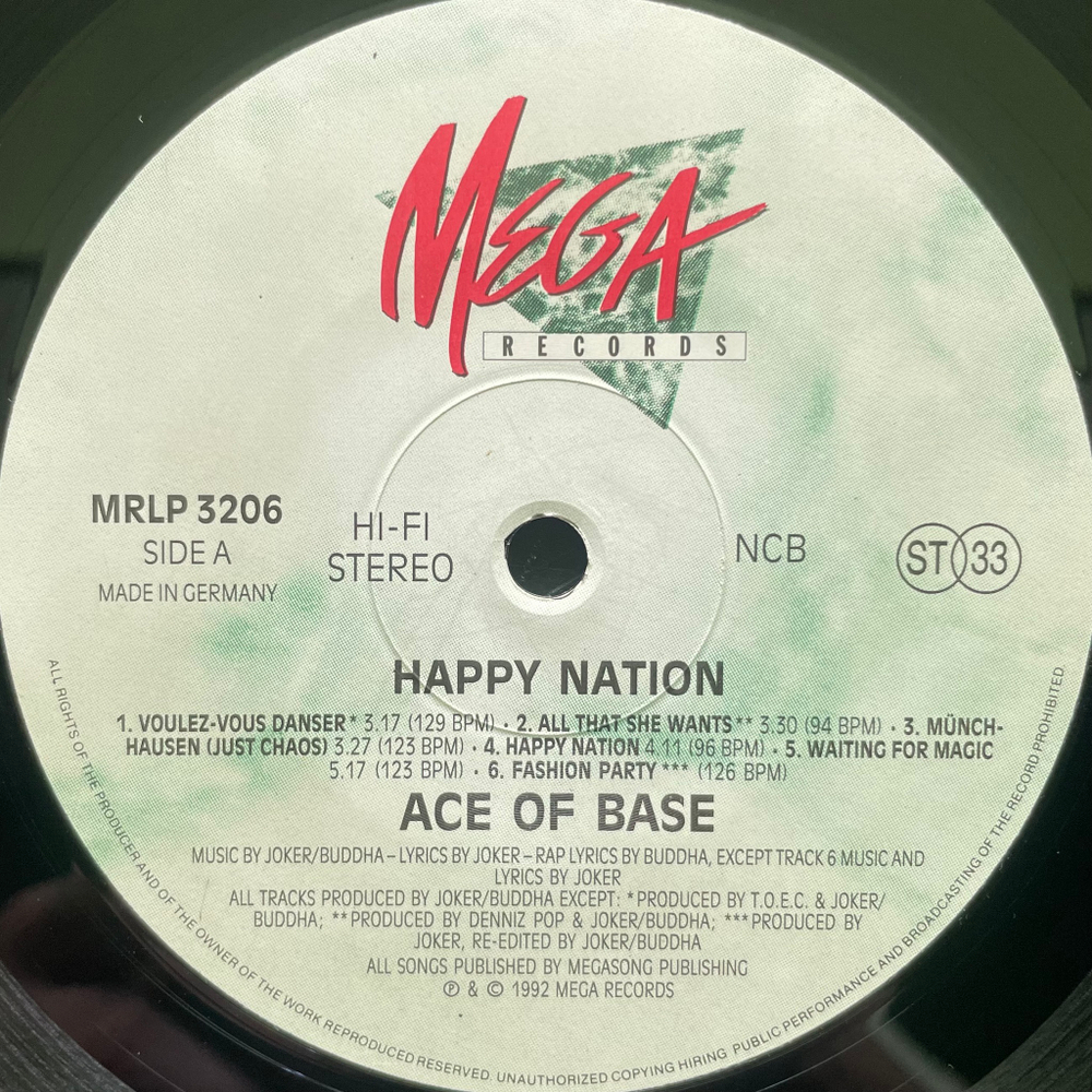 Ace Of Base - Happy Nation (Германия 1992г.)