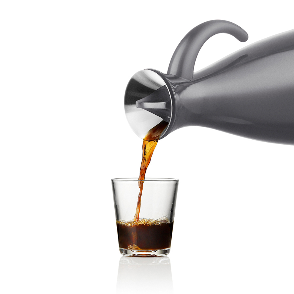 Термокувшин Vacuum 1 л высокий серый