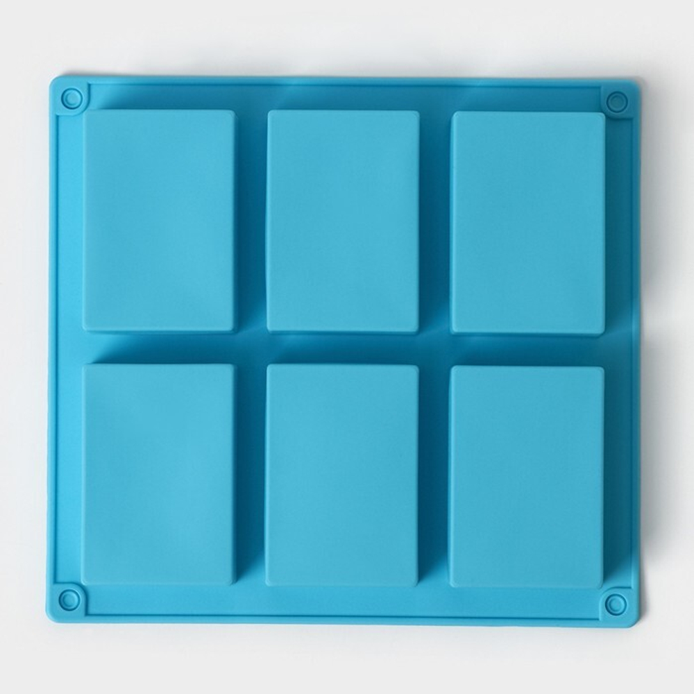 Форма для выпечки «Фигуры.Прямоугольник», силикон, 22×20,5×2,5 см, 6 ячеек (5,5×8 см)