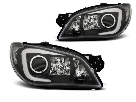Передние фары tube light black hid для Subaru Impreza II GD 06-07