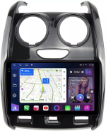 Магнитола для Renault Duster 1 2015-2020, Lada Largus 2021+ (мультируль/джойстик, рамка большая глянец) - FarCar BM3008M-2K монитор 9.5" 2K QLED на Android 14, TS10, 4+32Гб, CarPlay, 4G SIM-слот