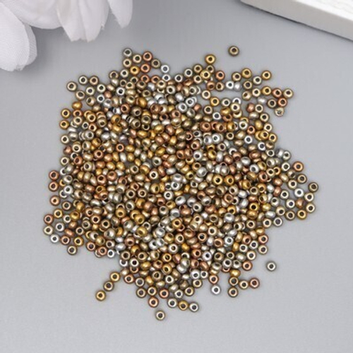 Бисер стекло 11/0 "Металлик. Меланж. Золото и серебро" 10
